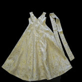 Eileen Kirby White & Gold Dress – Elegant & Timeless